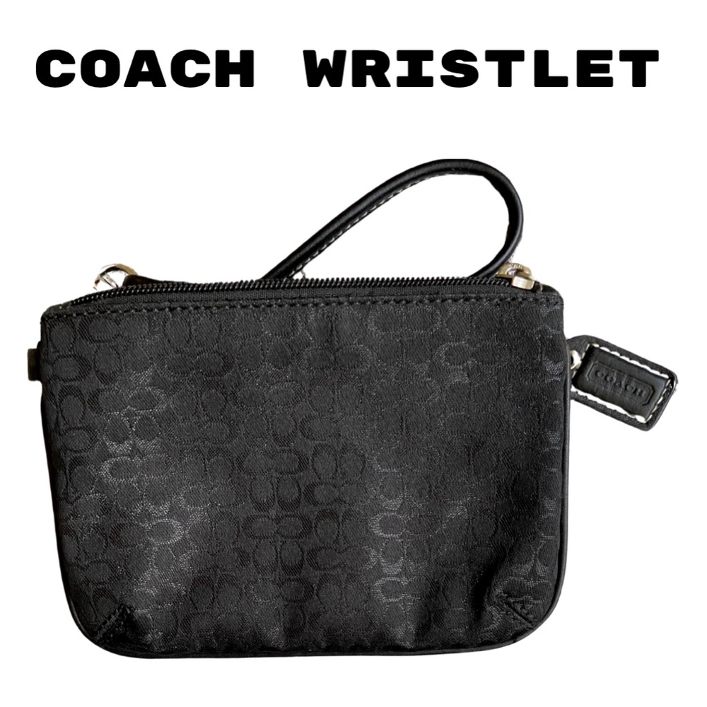Coach Optic C Black Silver Glitter Wristlet w/ Tag